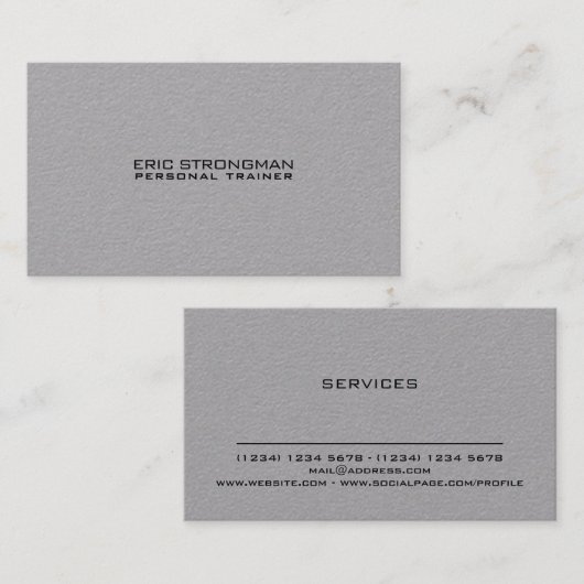 クラフトのシンプルでミニマルな灰色のスタイル 名刺 (正面/裏面)