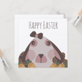 クラフトのチョコレートイースターエッグウサギニンジン カード (正面/裏面インサイチュ)