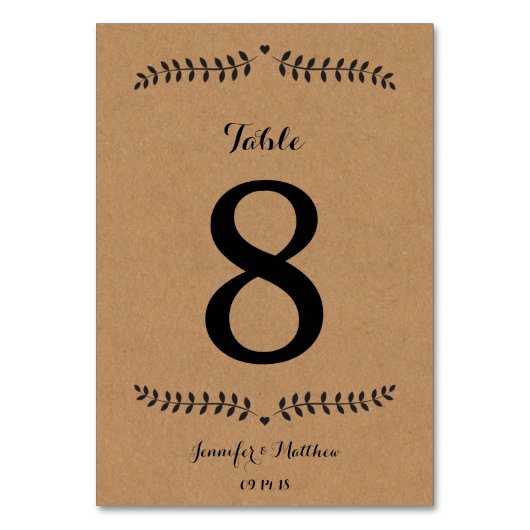 クラフトのテーブル数/結婚式のテーブル数クラフト テーブルナンバー (正面)