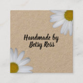 クラフトのハンドメイドの素朴なデイジーによっては社会的な媒体が開花します スクエア名刺 (正面)