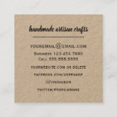 クラフトのハンドメイドの素朴なデイジーによっては社会的な媒体が開花します スクエア名刺 (裏面)