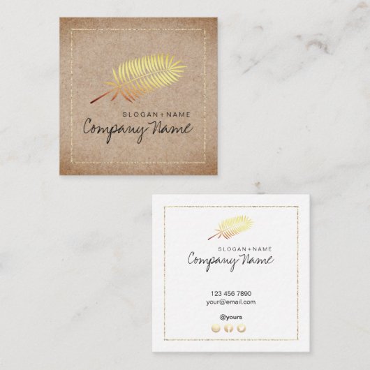 クラフトのプリントのGoldLeafのグリッターの正方形の名刺 スクエア名刺 (正面/裏面)