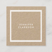 クラフトのモダンな最小主義の白人の素朴なプロフェッショナル スクエア名刺 (正面)