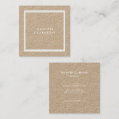 クラフトのモダンな最小主義の白人の素朴なプロフェッショナル スクエア名刺 (正面/裏面)