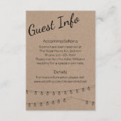 クラフトのライトとの素朴なゲスト情報 エンクロージャーカード (正面)