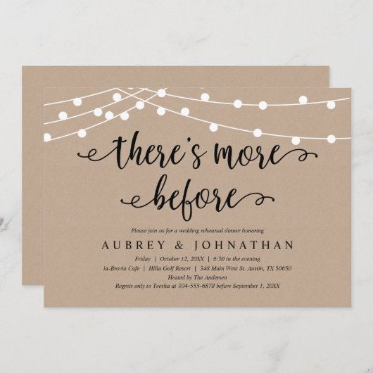 クラフトのリハーサル素朴ディナー 招待状 (正面/裏面)