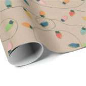 クラフトのヴィンテージクリスマスストリングライトオンクラフト ラッピングペーパー (ロールコーナー)