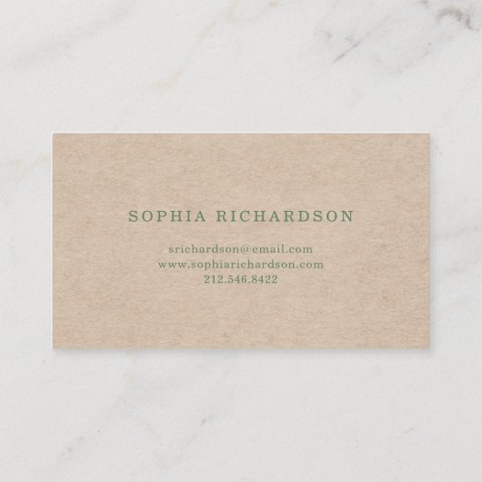 クラフトの一見の粋で、素朴で白い花柄 名刺 (裏面)