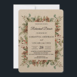 クラフトの冬の緑の松ぼっくりフレーム 招待状<br><div class="desc">クラフトの冬の緑の松ぼっくりフレーム</div>