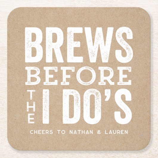 クラフトの前に生ま結婚す スクエアペーパーコースター (正面)