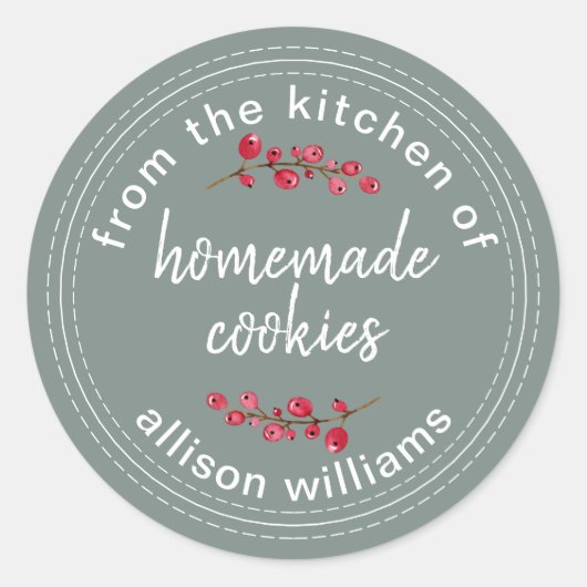 クラフトの台所からクリスマスのクッキー ラウンドシール (正面)