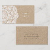 クラフトの板及びレースのDoilyのファッションビジネスカード 名刺 (正面/裏面)