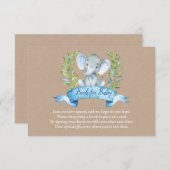 クラフトの男の子ベビーの挿入物のための素朴な象の本 エンクロージャーカード (正面/裏面)