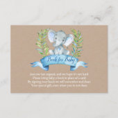 クラフトの男の子ベビーの挿入物のための素朴な象の本 エンクロージャーカード (正面)