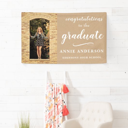 クラフトの白い中立お祝いの大学院の装飾 横断幕 (インサイチュ)