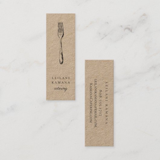 クラフトの素朴なフォークの小型名刺 スキニー名刺 (正面/裏面)