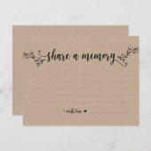 クラフトの素朴な共有メモリ・カード 招待状 (正面/裏面)