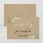 クラフトの緑の葉はベビーのための要求本を予約します エンクロージャーカード (正面/裏面)