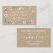クラフトの花手作り石けんとろうそく 名刺 (正面/裏面)