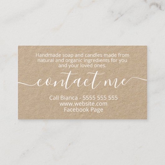 クラフトの花手作り石けんとろうそく 名刺 (裏面)