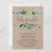 クラフトの葉のベイビーシャワー 招待状 (正面)
