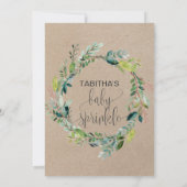 クラフトの葉のベイビーシャワー 招待状 (裏面)