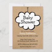 クラフトの赤ちゃん素朴のシャワーに雲 招待状 (正面)