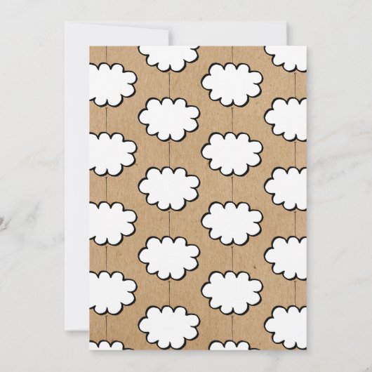 クラフトの赤ちゃん素朴のシャワーに雲 招待状 (裏面)