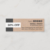 クラフトはストライプなアクセントの小型紹介カードを印刷しました スキニー名刺 (正面)