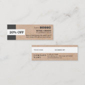 クラフトはストライプなアクセントの小型紹介カードを印刷しました スキニー名刺 (正面/裏面)