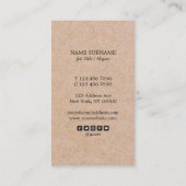 クラフトはストライプなアクセントの縦の名刺を印刷しました 名刺 (裏面)