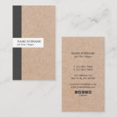 クラフトはストライプなアクセントの縦の名刺を印刷しました 名刺 (正面/裏面)