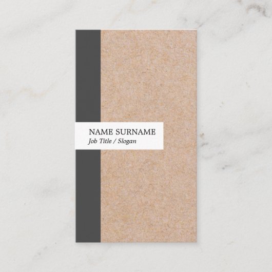 クラフトはストライプなアクセントの縦の名刺を印刷しました 名刺 (正面)