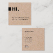 クラフトは会合のこんにちは正方形の名刺を印刷しました スクエア名刺 (正面/裏面)