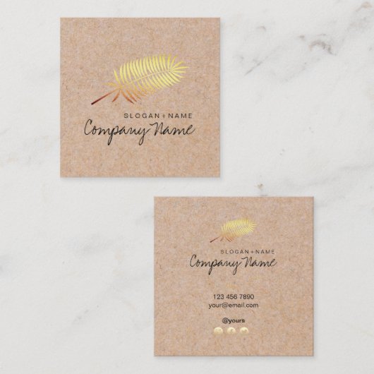 クラフトは金ぱくの精神の正方形の名刺を印刷しました スクエア名刺 (正面/裏面)