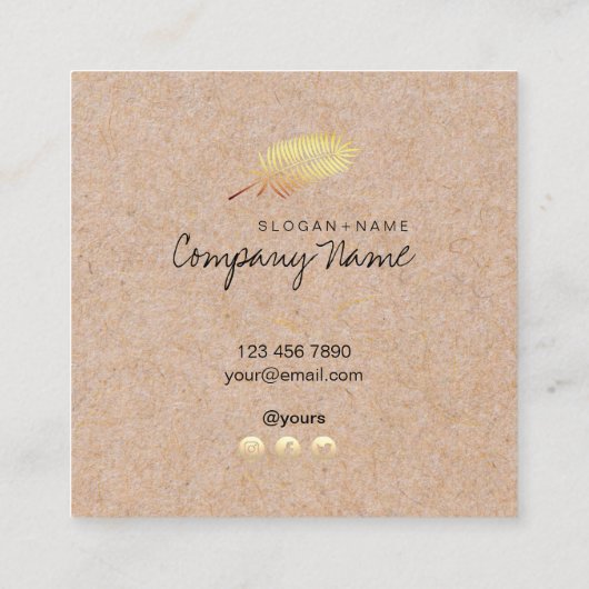 クラフトは金ぱくの精神の正方形の名刺を印刷しました スクエア名刺 (裏面)