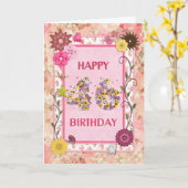 クラフトは46歳の誕生日カードを見る カード (黄色い花)