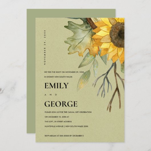 クラフトひまわりフローラ私たちはノットカードを結んだ サンキューカード (正面/裏面)