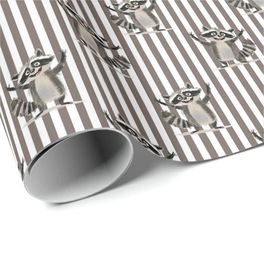 クラフトまたはギフトのためのアライグマ茶色の大きなスケール ラッピングペーパー (ロールコーナー)