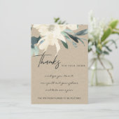 クラフトアイボリーホワイトフローラ企業のビジネスロゴ サンキューカード (スタンド正面)