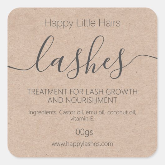 クラフトアイラッシュアイブロウ増粘トリートメント血清 スクエアシール (正面)