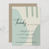 クラフトアクアブルー抽象芸術企業のビジネスロゴ サンキューカード (正面/裏面)