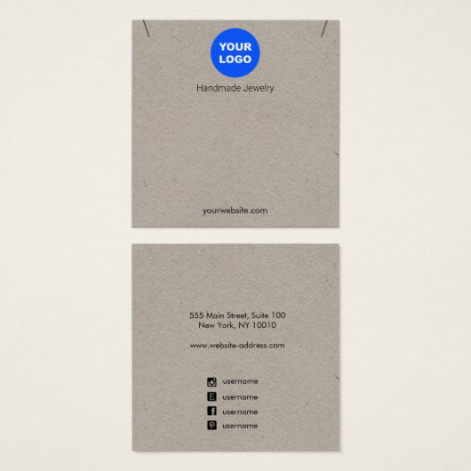 クラフトアドロゴペンダントネックレススクエアディスプレイ (正面&裏面)