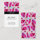 クラフトアーティストピンク抽象芸術図形 名刺 (正面/裏面)