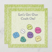 クラフトアートスクラップブックパーティーボタン招待状 招待状 (正面/裏面)