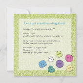 クラフトアートスクラップブックパーティーボタン招待状 招待状 (裏面)