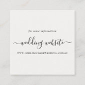 クラフトイエローブラックブルゴーニュフローラ結婚のウェブサイト スクエア名刺 (裏面)