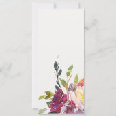 クラフトイエロー赤面ブルゴーニュフローラバンチ結婚ーズ 招待状 (裏面)