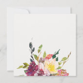 クラフトイエロー赤面ブルゴーニュフローラブライダルシャワー 招待状 (裏面)