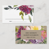 クラフトイエロー赤面ブルゴーニュフローラ座席表 名刺 (正面/裏面)